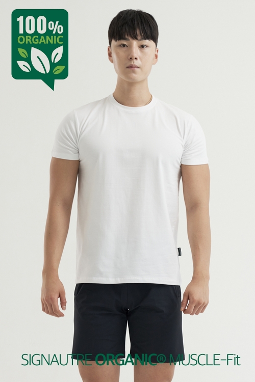 유피라운지 시그니처 오가닉 머슬핏 반팔 티셔츠