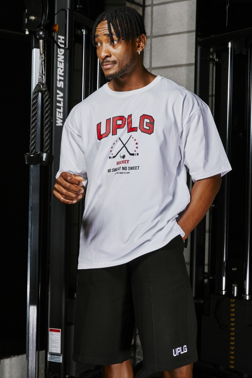 UPLG 하키 로고 오버핏 티셔츠